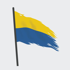 Torn and Ragged Ukrain National Flag
