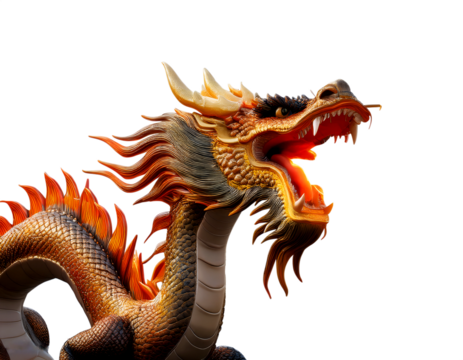 On PNG, a dragon breathing fire