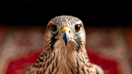 Close-up of falcon of prey perching