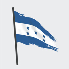 Torn and Ragged Honduras National Flag