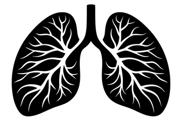 Human lungs silhouette vector illustration
