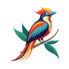 Obraz premium Vibrant Bird Vector Logo Design: A Symphony of Colorful Feathers in an Artistic and Striking Emblem