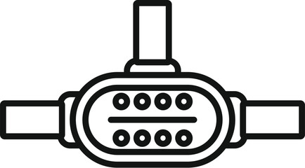 Electric fuse connecting two cables with visible core, over white background