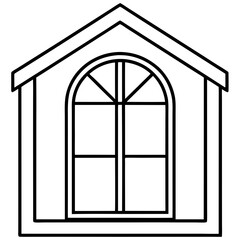 Home window line art design 
