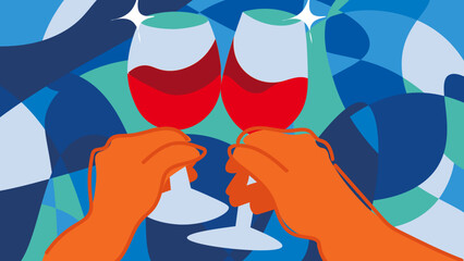 whine design vector popart background illustration