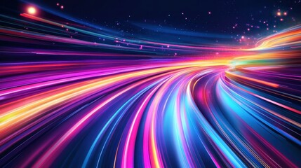 Abstract Speed Lines with Glowing Stars