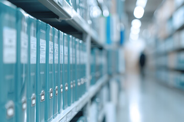  file folders arranged on shelf 
