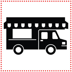 Urban Food Truck Silhouette for City Dining and Street Food Illustrations