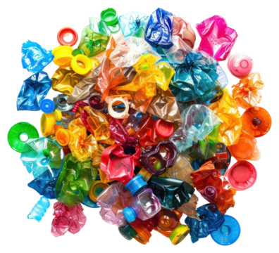 PNG Colorful plastic waste pile