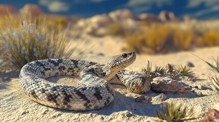 Fototapeta premium Rattlesnake in the Desert