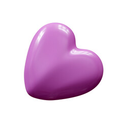 Red Heart Icon 3d Render Illustration isolated on transparent background. 