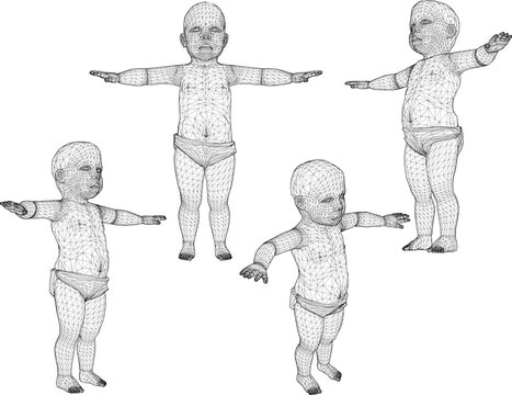 Vector sketch illustration design of the ghost of a small child tuyul stealing money