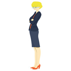 Young modern businesswoman. Vector illustration
