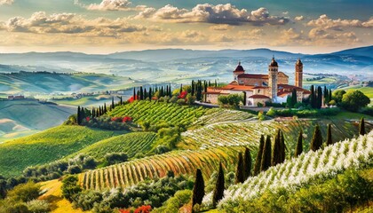 Naklejka premium vineyard in region