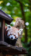 Red panda in tree Zoo Łódź Orientarium Poland