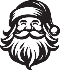 Merry Christmas with Santa silhouette vector design.