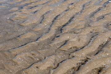 dessins abstraits sur le sable d'une plage