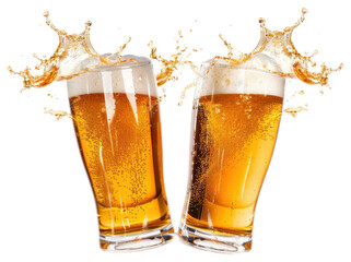 PNG Refreshing beer splash celebration