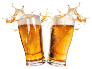PNG Refreshing beer splash celebration