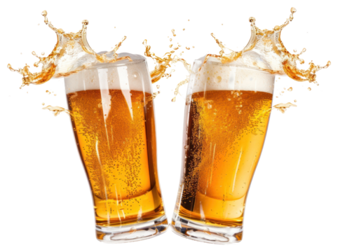 PNG Refreshing beer splash celebration