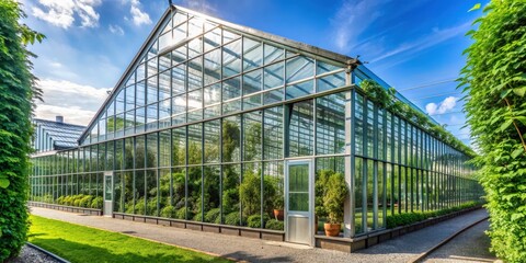 Green house in Germany with plants covering the exterior walls , eco-friendly, sustainable