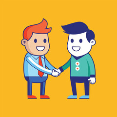 Friendly Handshake Cartoon Design