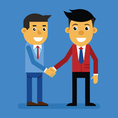 Friendly Handshake Cartoon Design