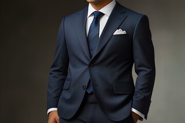 professional blue business suit, showcasing sophistication and modern elegance in the corporate fashion world