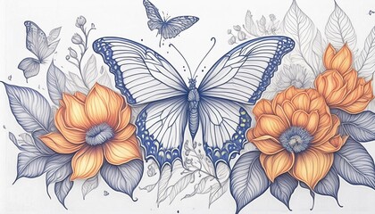 background with butterflies
