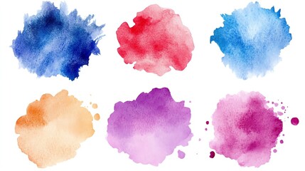 set of watercolor splashes