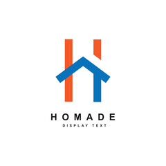 Letter H logo with house concept 