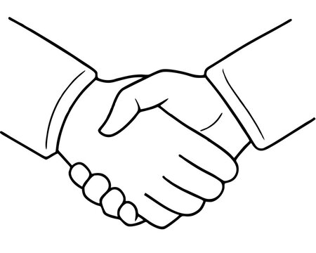recommend clip art: Handshake silhouette vector icon liner illustration, shaking hand logo design graphics on white background