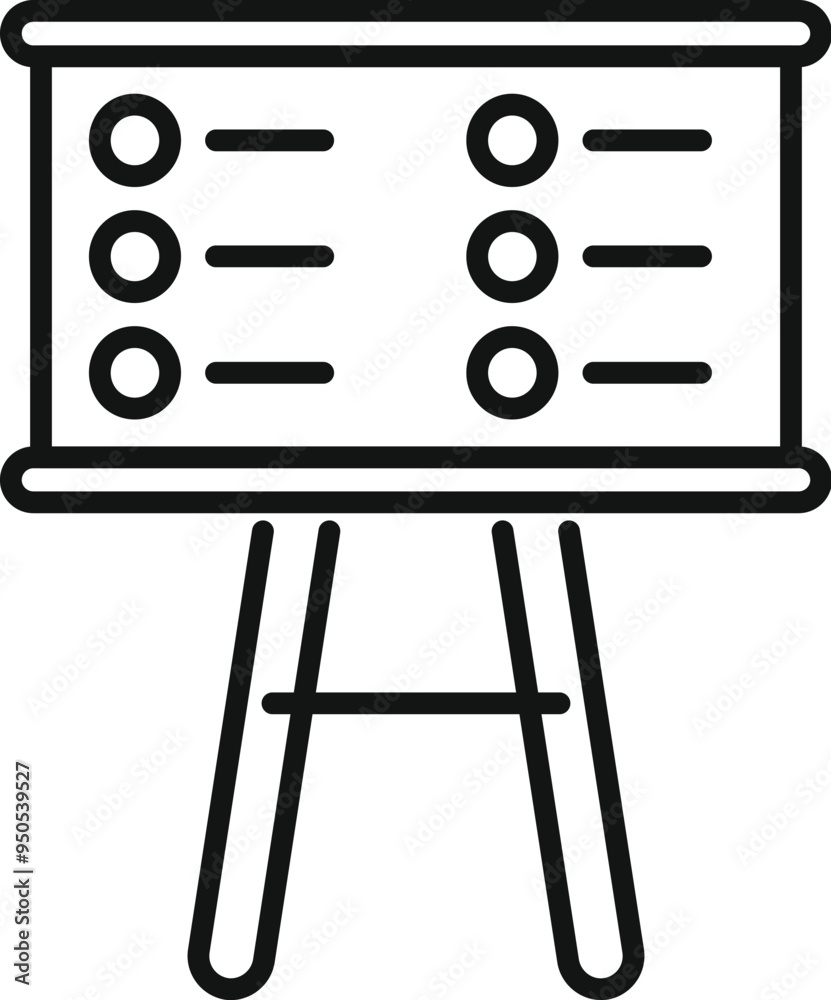 Poster this icon of an office whiteboard is perfect for representing project management and task organizati