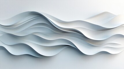 Obraz premium Dreamlike abstract sign for spa relaxation, with gentle waves and calming elements, creating a serene atmosphere on a white-light grey background