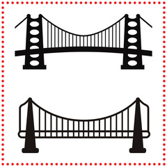 Iconic Bridge Silhouette Vector for Urban Infrastructure and Travel Designs