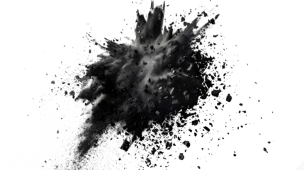 Black Chalk Explosion on Transparent Background