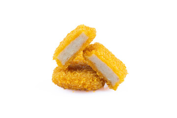 Chicken nuggets on white background