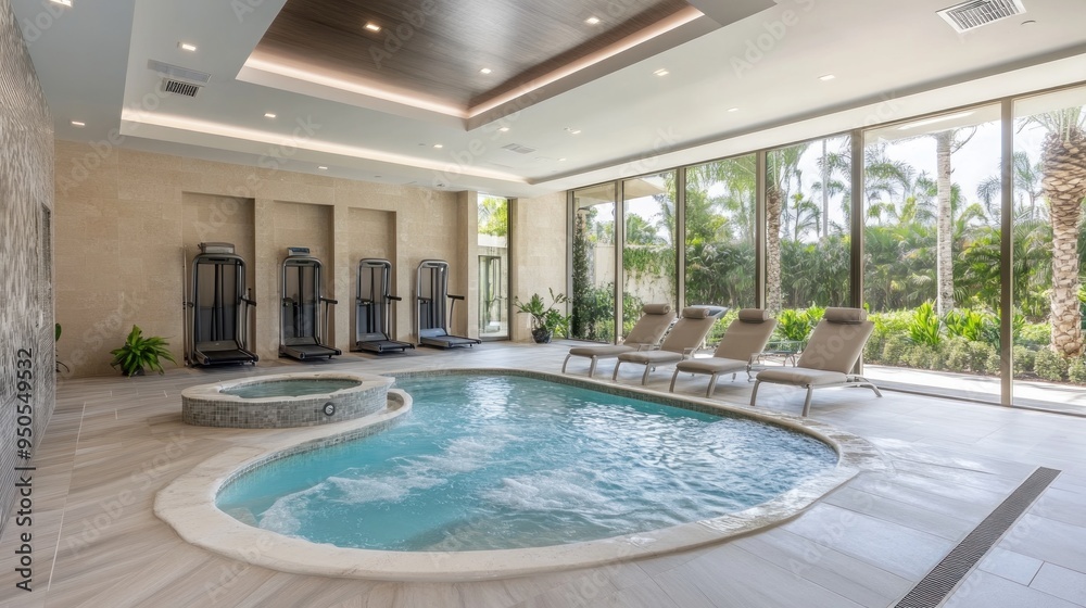 Sticker Luxury Indoor Pool and Relaxation Area