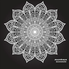 Mandala  design Circular pattern in form of mandala for Henna, Mehndi, tattoo, decoration. Decorative frame ornament in ethnic oriental style. Coloring book page.