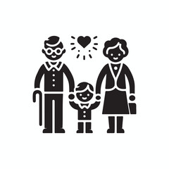 Grandparents Silhouette Icons – Ideal for Family and Community Projects.