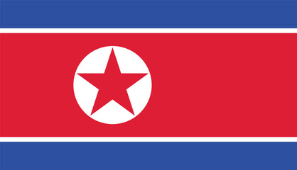 Flag of north Korea ,  North Korean National Flag , flat vector