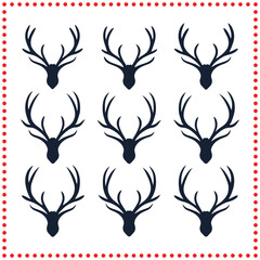 Stylized Deer Antler Silhouettes   Elegant Wildlife Vector Illustrations