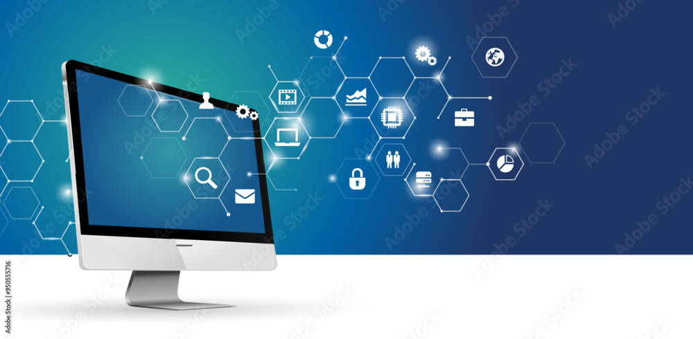 Wall mural data system banner