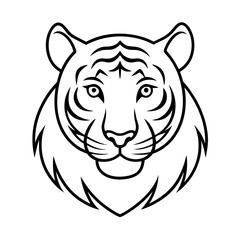 Stylized Tiger line art Vector Design