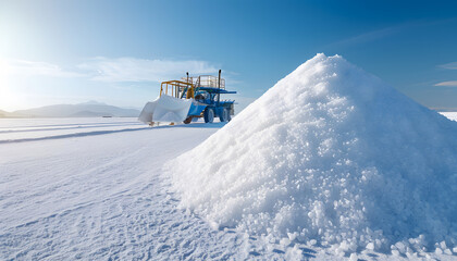 The salt crystallizes out of the ground in salt farm
