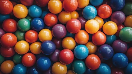 Obraz premium playful ball pit paradise vibrant sea of multicolored soft balls in various sizes creating a mesmerizing rainbow gradient perfect for a childrens play area or interactive art installation