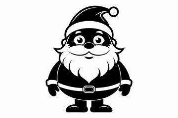 Cute classic Santa Claus black  silhouette