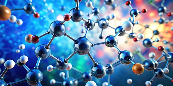 of methane and ammonium molecules in a scientific concept, methane, ammonium, molecules, science, chemistry, rendering