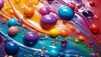 close-up of paint drops