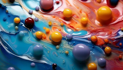 close-up of paint drops